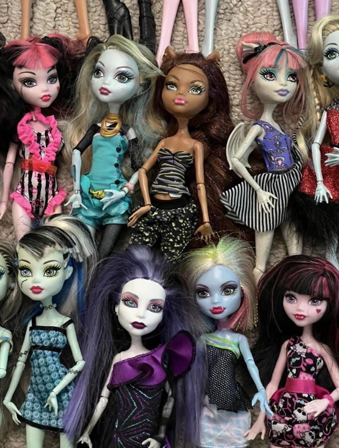 Monster High Doll Lot (54 Dolls) – Extra Clothes, Shoes, Accessories, Stands & More!